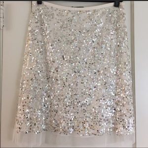 Last Call! EUC gorgeous white sequin skirt, M